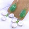 Spring Green Quartz and Coin Pearl Duster Earrings — E-0028 product 3